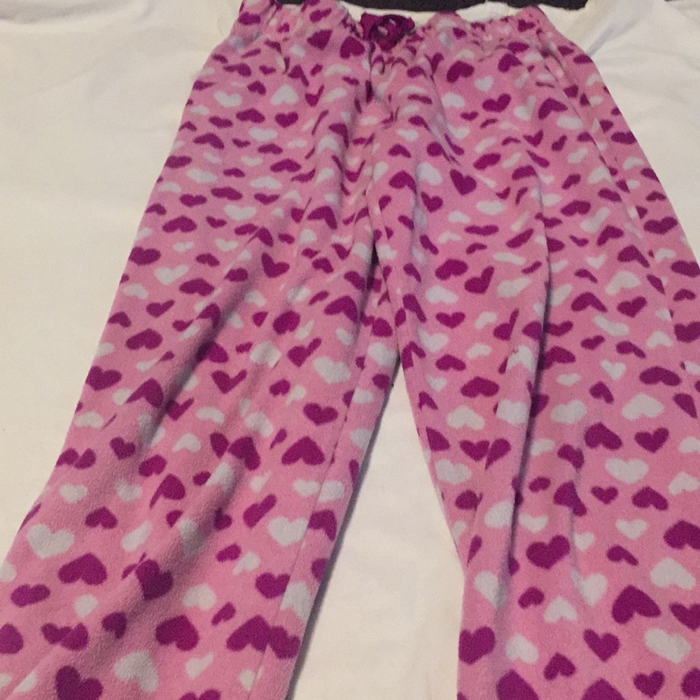 Pink hart pj pants for CHEAP